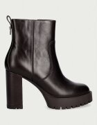 Pinko боти с дебел ток дамски от кожа Clara 01 кафяви SD0577P001L72