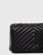 Pinko чанта crossbody дамска от кожа черна 100074 A0GK
