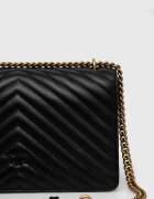 Pinko чанта crossbody дамска от кожа черна 100941 A0GK