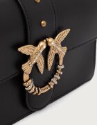 Pinko чанта crossbody дамска от кожа черна 107071 A0F1