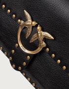 Pinko чанта crossbody дамска от кожа черна 107664 A2JG