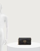 Pinko чанта crossbody дамска от кожа черна 107664 A2JG