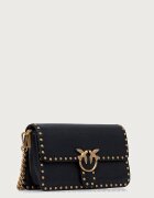 Pinko чанта crossbody дамска от кожа черна 107665 A2JG