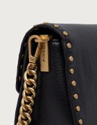 Pinko чанта crossbody дамска от кожа черна 107665 A2JG