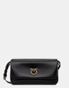 Pinko чанта crossbody дамска от кожа хоризонтална черна 106178 A0QO