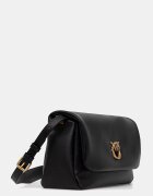 Pinko чанта crossbody дамска от кожа хоризонтална черна 106178 A0QO