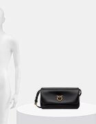 Pinko чанта crossbody дамска от кожа хоризонтална черна 106178 A0QO