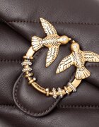 Pinko чанта crossbody дамска от кожа кафява 107058 A0F2