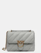 Pinko чанта crossbody дамска от кожа сива 100037 A0F2