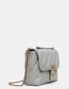 Pinko чанта crossbody дамска от кожа сива 100037 A0F2