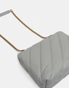 Pinko чанта crossbody дамска от кожа сива 100037 A0F2