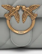 Pinko чанта crossbody дамска от кожа сива 100037 A0F2