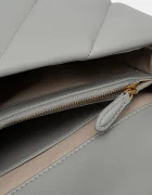 Pinko чанта crossbody дамска от кожа сива 100037 A0F2