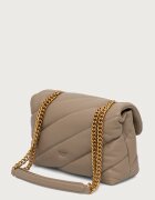 Pinko чанта crossbody дамска от кожа сива 100038 A0F2