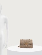Pinko чанта crossbody дамска от кожа сива 100038 A0F2