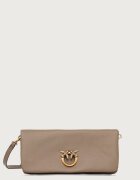 Pinko чанта crossbody дамска от кожа сива 106023 A0QO