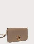 Pinko чанта crossbody дамска от кожа сива 106023 A0QO