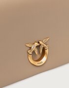 Pinko чанта crossbody дамска от кожа сива 106023 A0QO