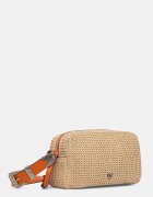 Pinko чанта crossbody дамска от сплетена материя бежова 106661 A391