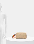 Pinko чанта crossbody дамска от сплетена материя бежова 106661 A391