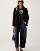 Pinko дънки relaxed fit дамски тъмносини 105681 A3HE
