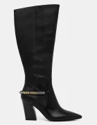 Pinko Кожени ботуши Viola 03 в черно с дебел ток SD0419P087Z99