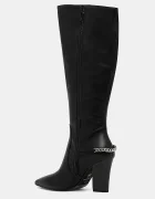 Pinko Кожени ботуши Viola 03 в черно с дебел ток SD0419P087Z99