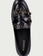 Pinko мокасини дамски от кожа Nora 08 черни SD0681P185Z99