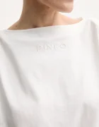 Pinko Памучна рокля в бяло къса със стандартна кройка 104901 A2HE
