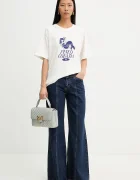 Pinko Памучна тениска дамска в бежово 105526 A33N
