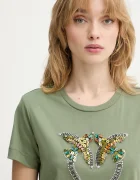 Pinko Памучна тениска дамска в зелено 100535 A33F