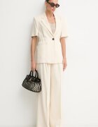 Pinko панталон дамски с вискоза бежов 106918 A2W6