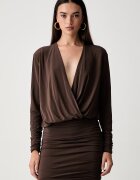 Pinko рокля с вискоза кафява 107526 A2GS