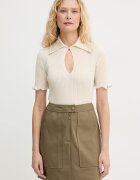 Pinko тениска дамска от памук бежова 106287 A343