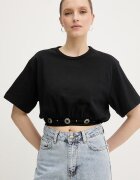 Pinko тениска дамски памучна черна 106907 A3AR