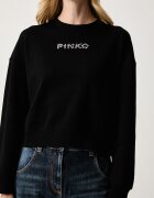 Pinko уголемен суичър дамски от памук черен 106302 A3Q0