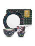 Pip Studio Комплект за закуска Berry Blues O22 cm / 250 ml (3 броя)