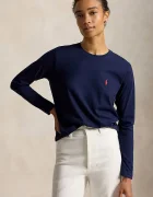 Polo Ralph Lauren блуза с дълги ръкави дамска от памук тъмносиня 211B14604