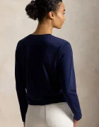 Polo Ralph Lauren блуза с дълги ръкави дамска от памук тъмносиня 211B14604