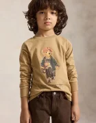 Polo Ralph Lauren блуза с дълги ръкави за деца от памук кафява 322B27277001