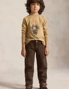 Polo Ralph Lauren блуза с дълги ръкави за деца от памук кафява 322B27277001
