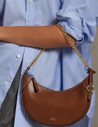 Polo Ralph Lauren Чанта crossbody дамска от кожа кафява 428977210