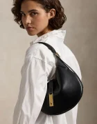 Polo Ralph Lauren чанта тип хобо дамска от кожа черна 428944017