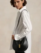 Polo Ralph Lauren чанта тип хобо дамска от кожа черна 428944017