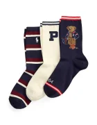 Polo Ralph Lauren чорапи дамски с памук 3 броя тъмносини 455P18196