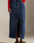 Polo Ralph Lauren Дънкова пола в тъмносиньо среднодълга със стандартна кройка 211A95501