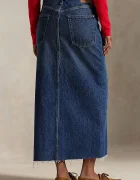 Polo Ralph Lauren Дънкова пола в тъмносиньо среднодълга със стандартна кройка 211A95501