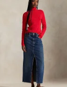Polo Ralph Lauren Дънкова пола в тъмносиньо среднодълга със стандартна кройка 211A95501