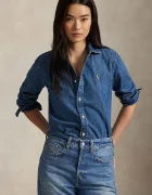 Polo Ralph Lauren Дънкова риза дамска в синьо със стандартна кройка с класическа яка 211969458