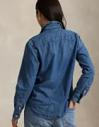 Polo Ralph Lauren Дънкова риза дамска в синьо със стандартна кройка с класическа яка 211969458